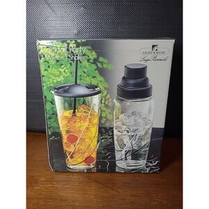 Vintage NOS Luigi Bormioli COCKTAIL PARTY Mixer & Shaker Set Light & Music Italy